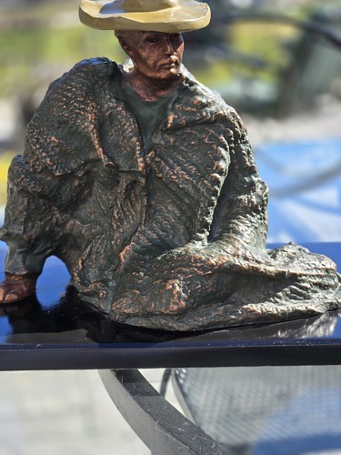Paternidad Sculpture Father Copper Finish Green Patina Vintage - Picture 4 of 16