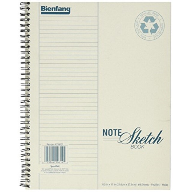 Bienfang Esketch Paper Pad Vertical Lined 64 Sheets 85 Inch By 11 Inch