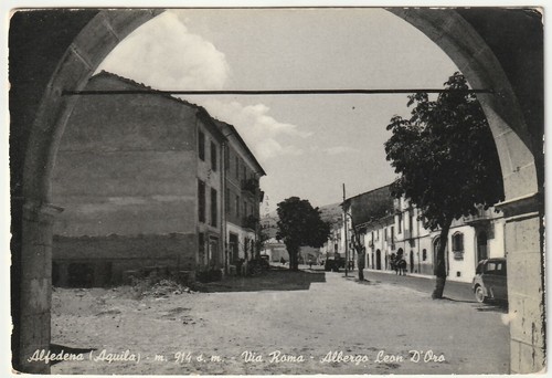 ALFEDENA - L'AQUILA - VIA ROMA - HOTEL LEON D'ORO - TRAVEL 1956 -61705-