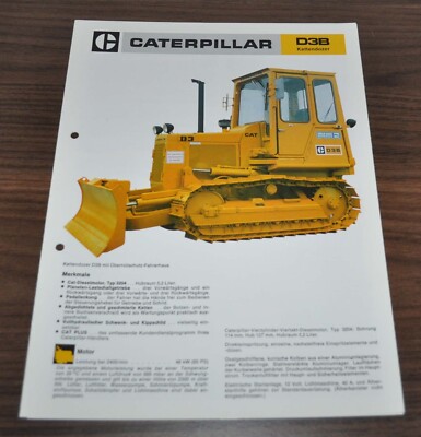 Caterpillar D3B Kettendozer Tractor Specification Technical Brochure Prospekt