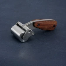 Leather Craft Press Crease Edges Tool Roller Glue Rolling Walnut Wood Handle DIY