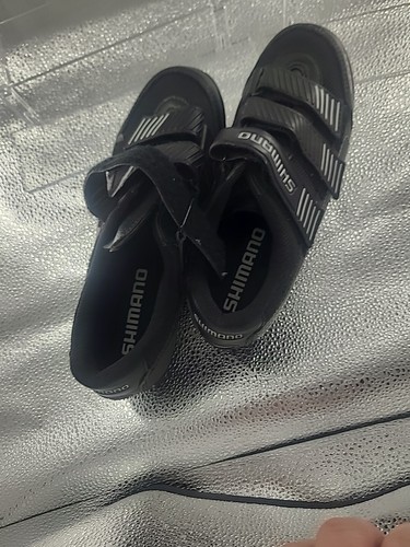 Men cycling shoes size 6 Shimano SPD SH-MA80 adjustable strap black silver good - Picture 11 of 11