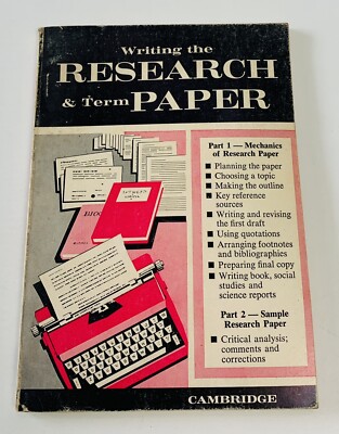 Writing The Research And Term Paper Paperback Book 1965 Cambridge Guide