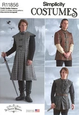 Simplicity R11856 Medieval Coat, Jacket & Collarless Vest PATTERN Sz 38-44 S9593