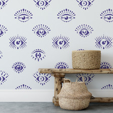 Evil Eyes Pattern Wall Stencil - Durable  Reusable Mylar Stencils