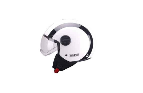 CASCO DEMI-JET VISIERA ELICOTTERISTA SPARCO SP601 BIANCO NERO TAGLIA M