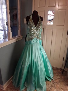 aqua evening gown