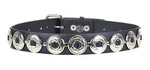 Ceinture en cuir véritable Concho 1 1/2" Concho Punk Goth Rockabilly