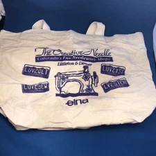 The creative needle canvas tote bag from Littleton Colorado