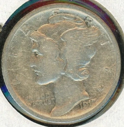 1917-S MERCURY DIME FINE FREE SHIP #15509