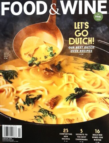 NEW Food & Wine Feb 2024 Let'S Go Dutch! Our Best Dutch Oven Recipes free shippi - Afbeelding 1 van 1