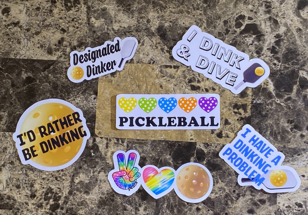 Fun Pickleball Sticker for Laptop Cup Paddle Sports Gear