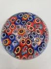 ANTIQUE ITALY VENETIAN MURANO ART GLASS MILLEFIORI PAPERWEIGHT w/Sticker 79mm