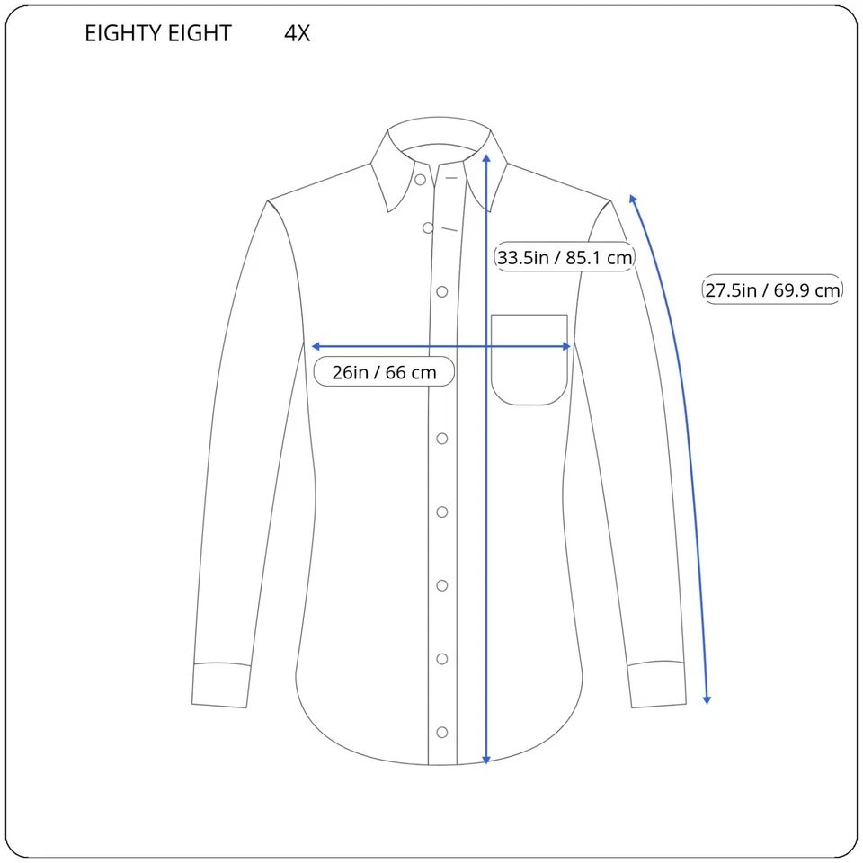 Eighty Eight Mens Shirt 4X Button Up Long Sleeve Burgundy Plaid Pockets Collar - Image 2 of 4