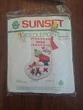 New Sunset Needlepoint Christmas Stocking Name Winter Wonderland  Kit No. 5088 