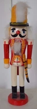 Vintage Collection Soldier Red Yellow Sword Wood Nutcracker 