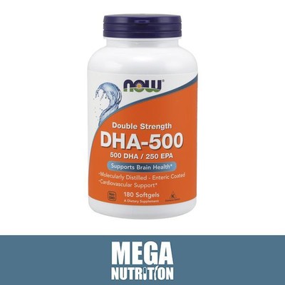 NOW Foods DHA 500 EPA 250 Doppelte Stärke 180 Kapseln | Omega-3-Fischöle Öl