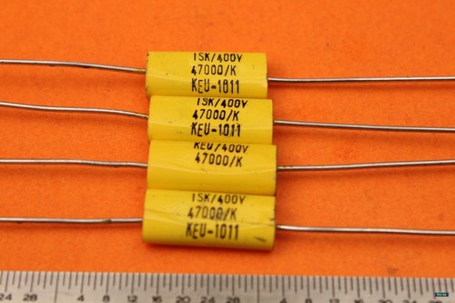 4pc ISKRA KEU-1011 MKT 47nF 400V METALLIZED POLYESTER FILM CAPACITOR TUBE AMPLIF - Picture 2 of 3