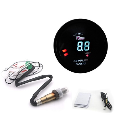 2-inch 52MM digital LED blue light AFR meter for modified cars,0-1Voxygen sensor