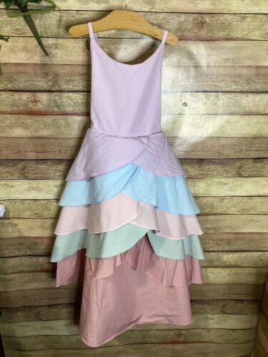 Little Girls Pastel Tiered Sundress Size 6/6X - Picture 1 of 9