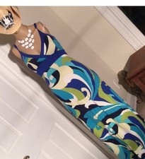 Oasis Long VTG Dress Adj Straps Sz 8