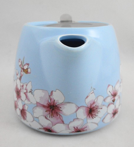 Alfred Blue Floral Cherry Blossoms Ceramic Teapot Infusor de acero inoxidable 20 oz - Imagen 3 de 12