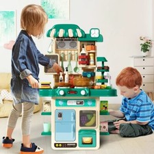 Juego De Cocina Con Vapor Y Fregaderos Simulado Para Ni os Y Ni as. 84 Piezas.