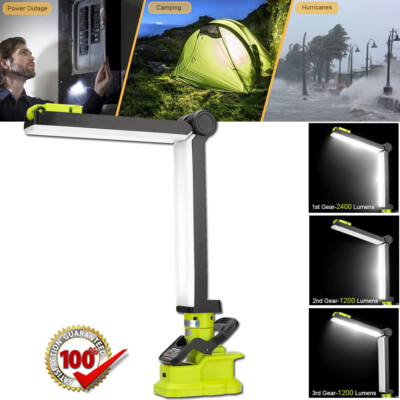 #ad Cordless LED Work Light for Ryobi 18V Battery 30W 2400LM LED Flashlight with USB $44.50