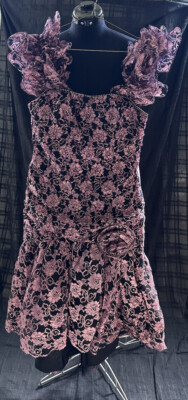 open lace back dress Nox Anabel C1422 Prom Dress - Fuchsia