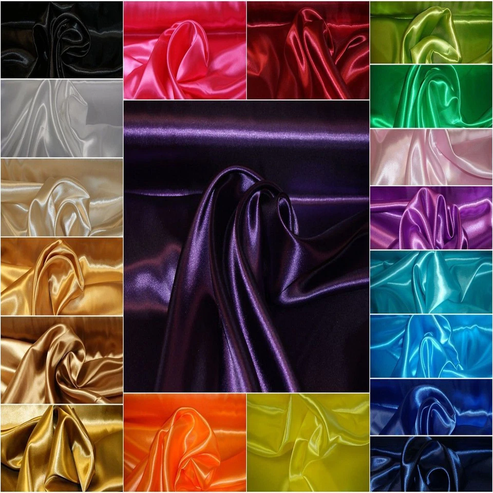 Satin Stoff Dekostoff Meterware Dekostoff Hochzeit Futterstoff glänzend 150 cm