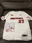 Nebraska Huskers Adidas Baseball Jersey and New Batting Gloves - Team Issued