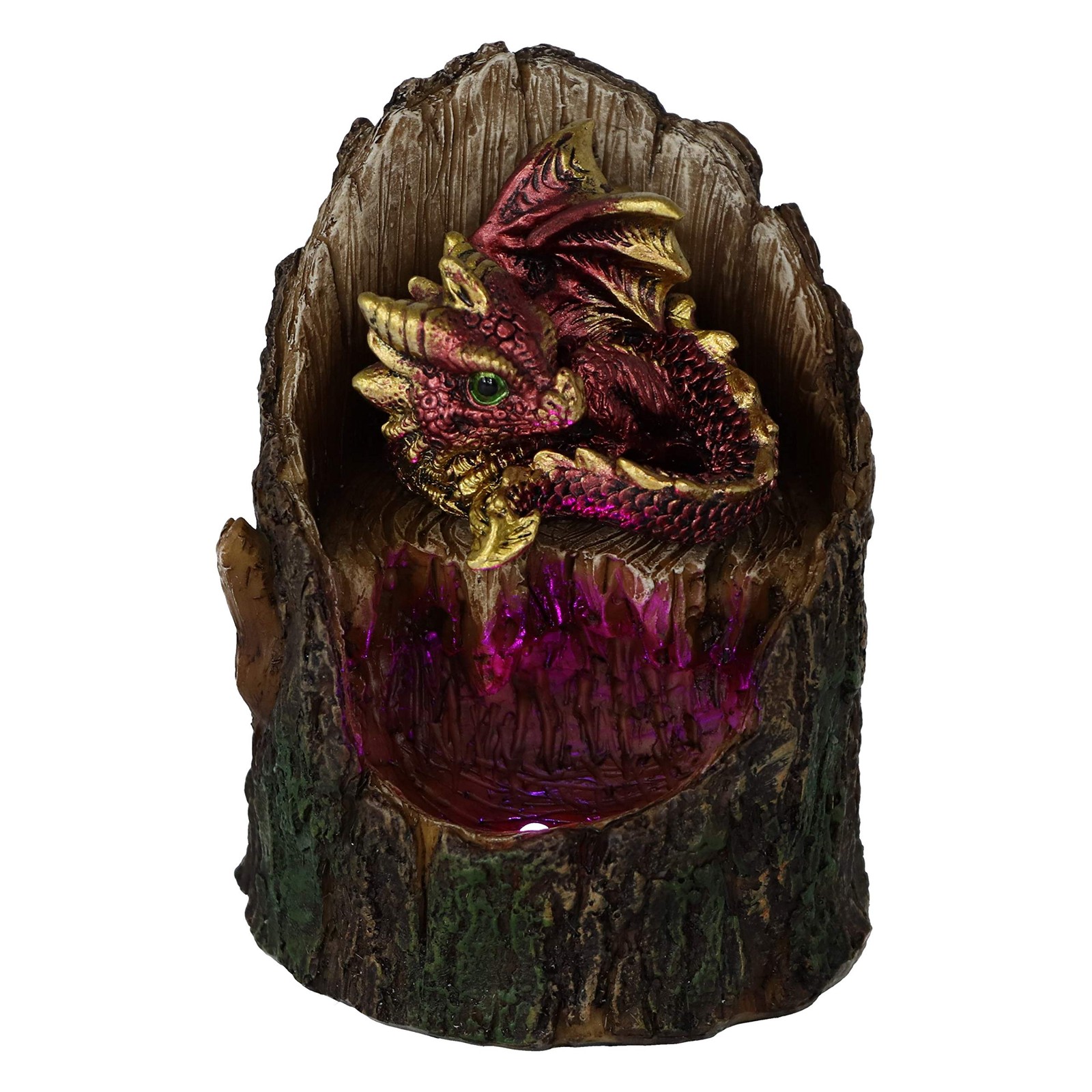 Nemesis Now Arboreal Hatchling Red Dragon in Tree Trunk Light Up Figurine Green 3090₽