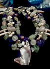 Real Gemstone squashblossom triplestrand necklace amethyst real pearls ect. — photo 1