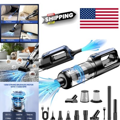 Handheld Vacuum Cordless 130W with Air Duster and Multi Nozzles for All Floors