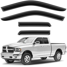 Window Deflectors Smoke Tinted Tape-On Side Window Vent Visor For RAM 09-18