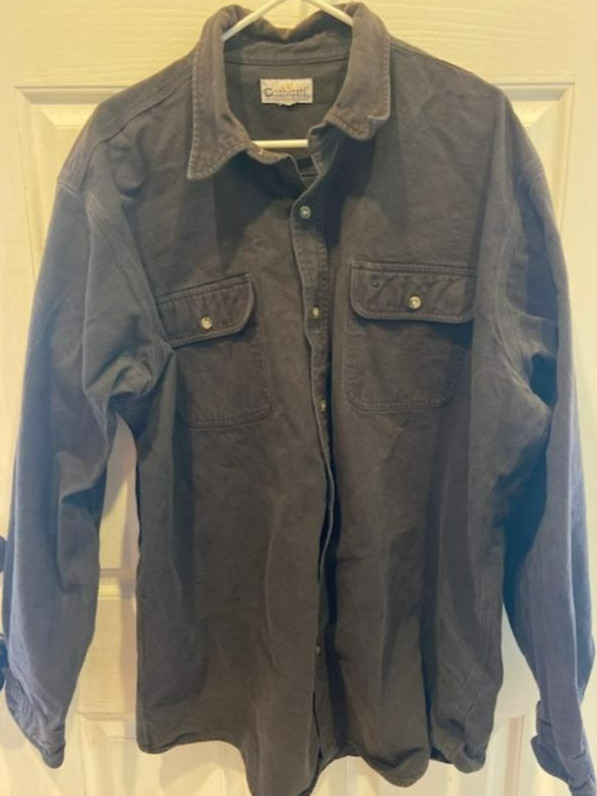 Carhartt Heavyweight Solid Flannel Button Up Shir… - image 1