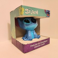 Disney 8" Stitch Ears Up Ceramic Figure Coin Piggy Bank *New*