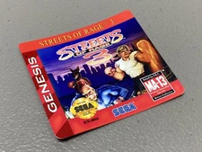 Streets of Rage 3 (Sega Genesis) Replacement Label