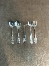 Vintage 5-Piece Stainless Steel Kids Slverware Selandia/wmf Cromargan