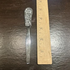 Spreader Butter Knife Chromium Plated 5.2" by Sheffield England Scroll Design