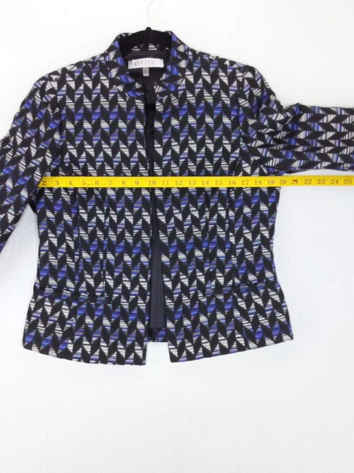 Chaqueta Kasper Mujer 2P Negra Azul y Blanca Elegante Informal Blazer Artículo #2267 Foto 3 de 4
