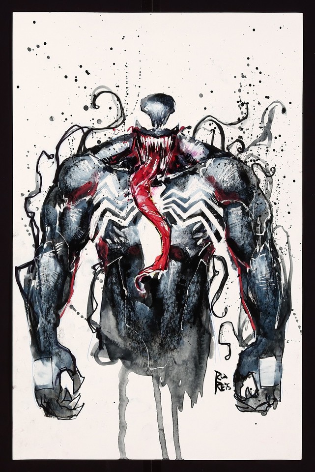 Venom Painted Commission by Rod Reis Comic Art