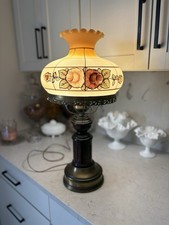 Lamp Vintage Hand-Painted Globe Hurricane “Gone With the Wind” Style Large 23” T