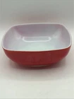 Vtg. Pyrex 525B-025 Red Square Bowl 2 1/2 Qt Primary Color Hostess Bowl No Lid
