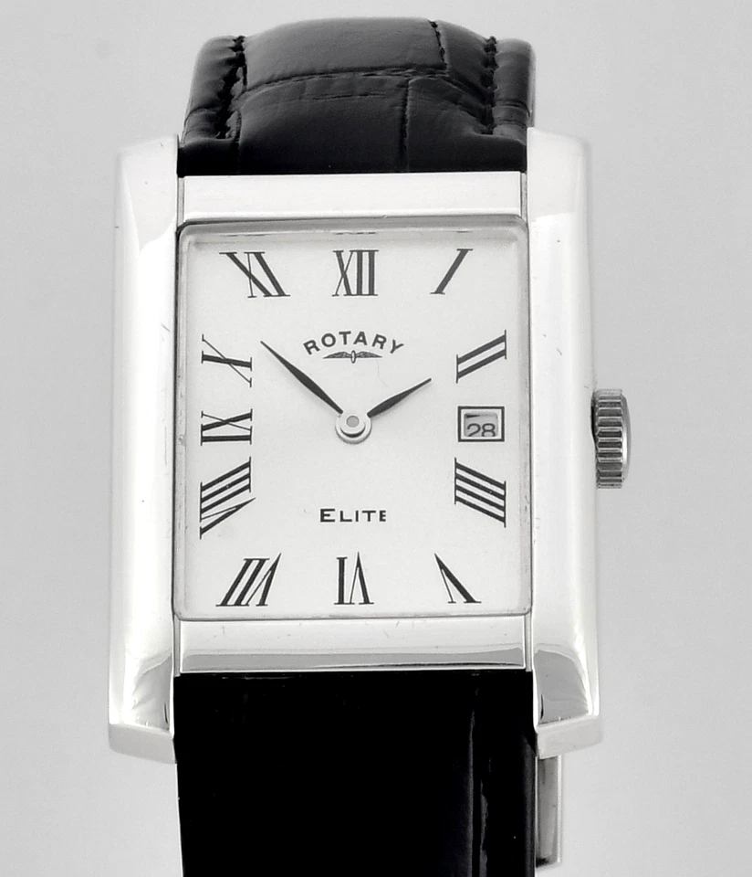 Vintage ROTARY Elite Sterling Silver  All Swiss Mens Wrist Watch - - Image 2 of 4