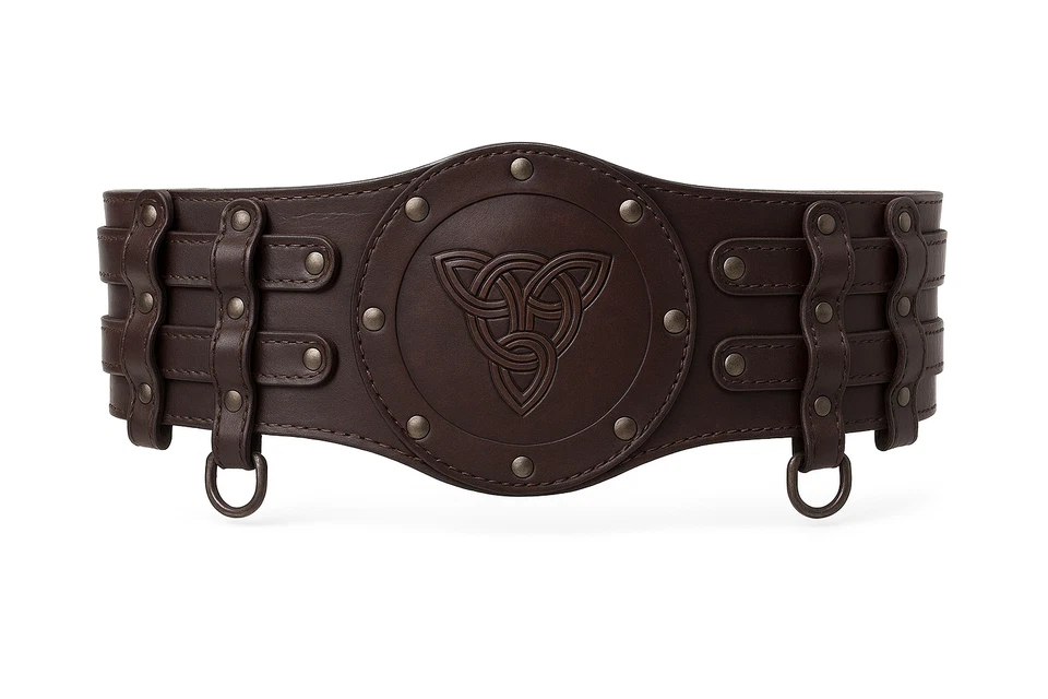Viking Unisex Adjustable Medieval Handmade Leather Belt for Larp Reenactment Sca - Image 2 of 4