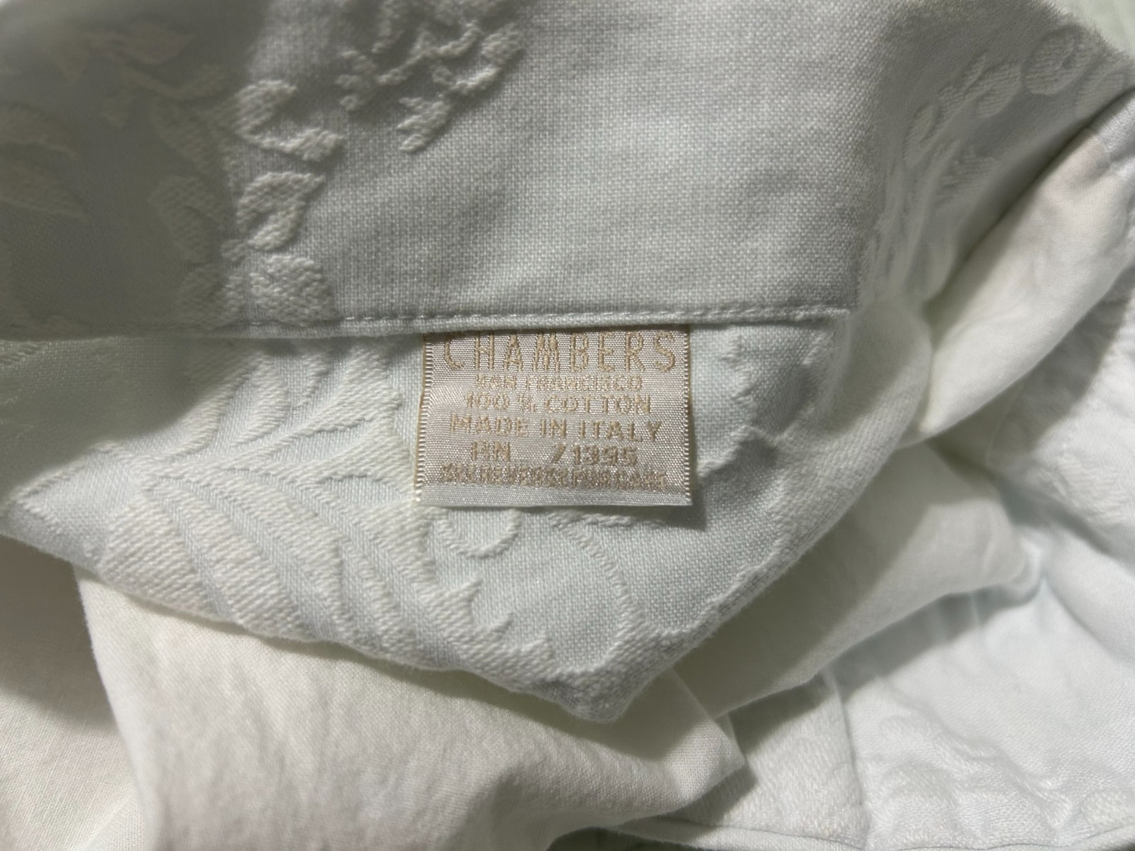 Chambers Euro 26"Pillow Sham Jacquard Floral Cotton Italy Luxury Linens