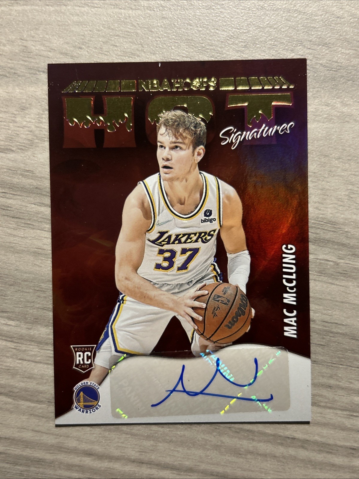 2022 Panini NBA Hoops Mac McClung Rookie RC Auto Hot Signatures Warriors Lakers