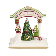 Christmas Tree Miniature Christmas Village Figural Decoration, Snowy Christmas