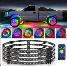 NEW 15inch Double Row LED Wheel Ring Rim Light Dream RGB Chasing For Truck Cars